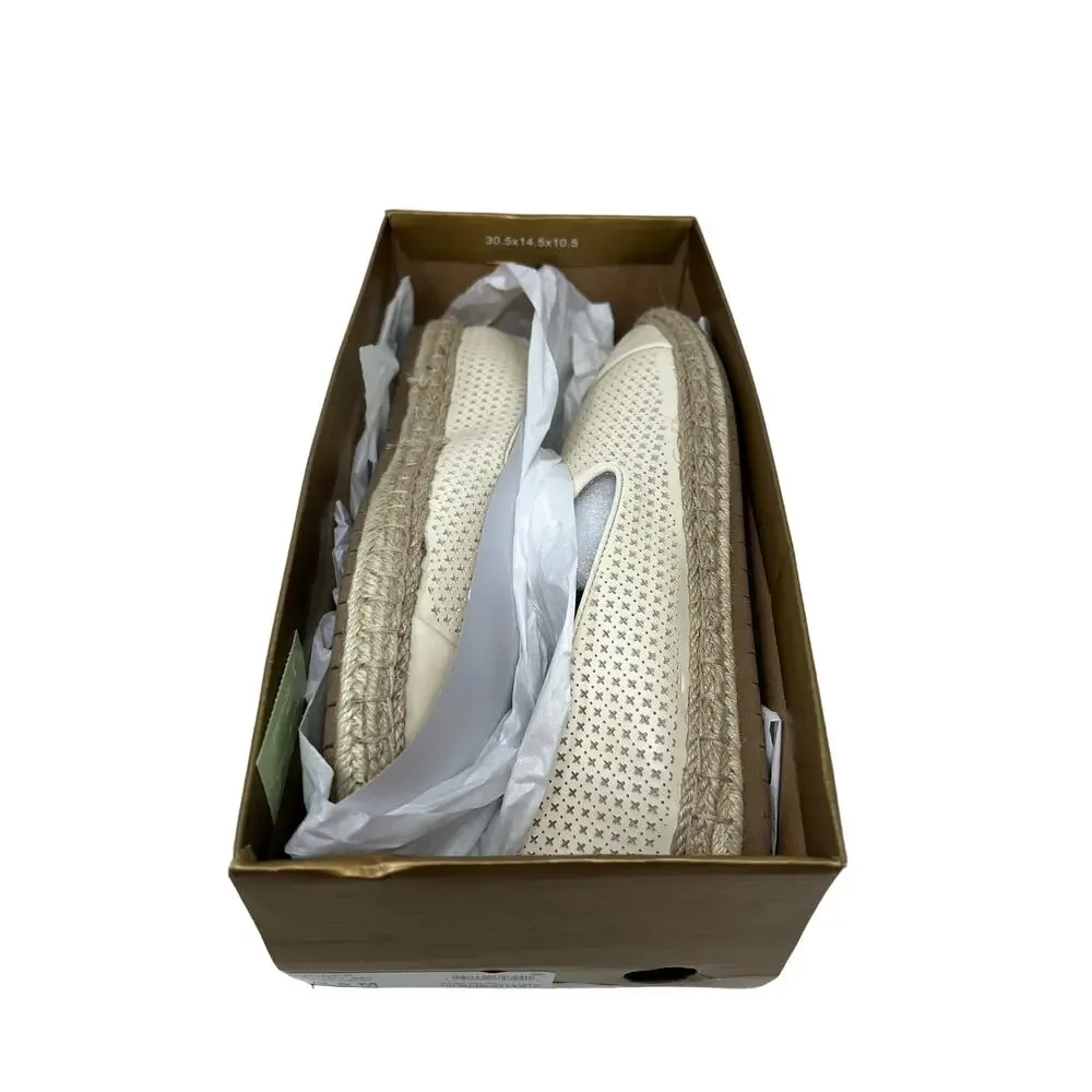 Charter Club Jonip Ivory Laser Cut Faux Leather Espadrilles 9
